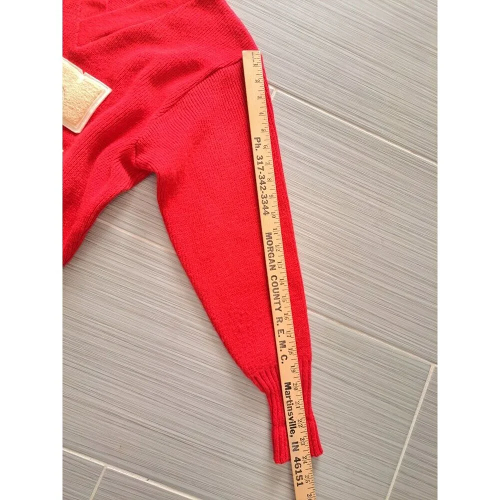 Vintage 70's East-Tenn Varsity Red Official Award Sweater Chenille "CG" Patch M - Picture 8 of 10